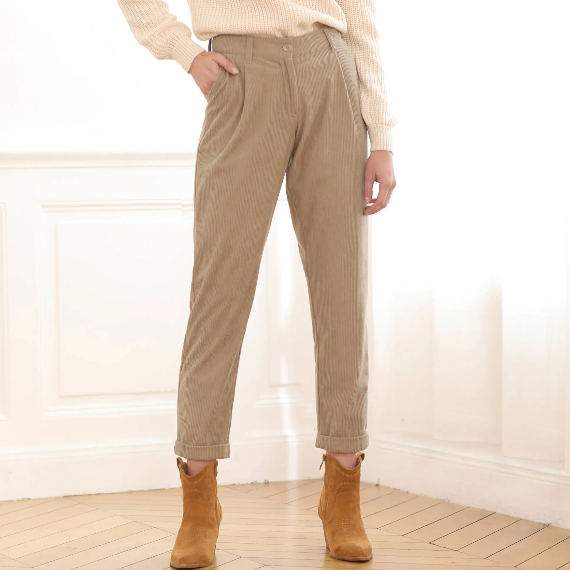 7/8-broek, velours