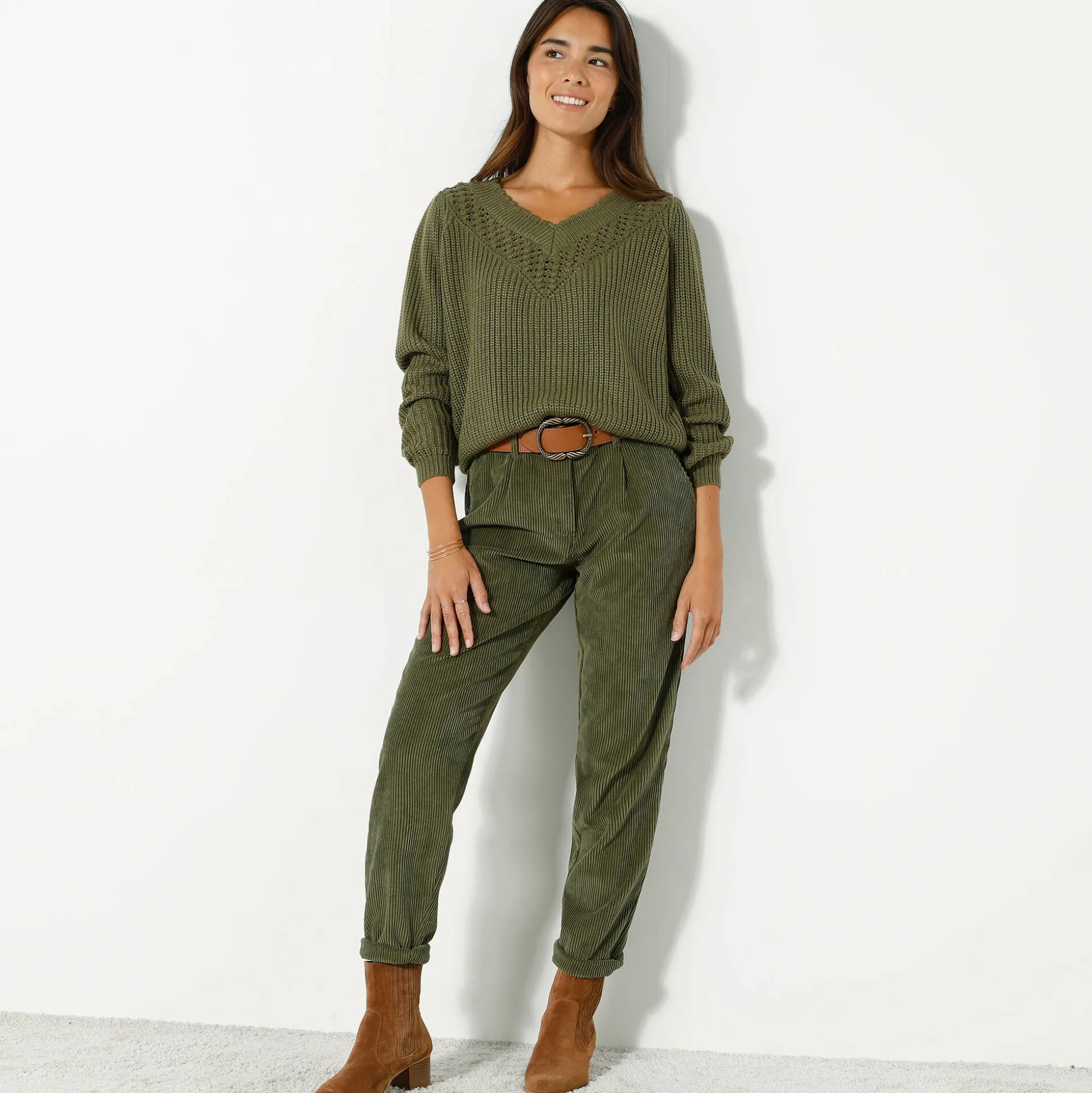 7/8-broek, velours