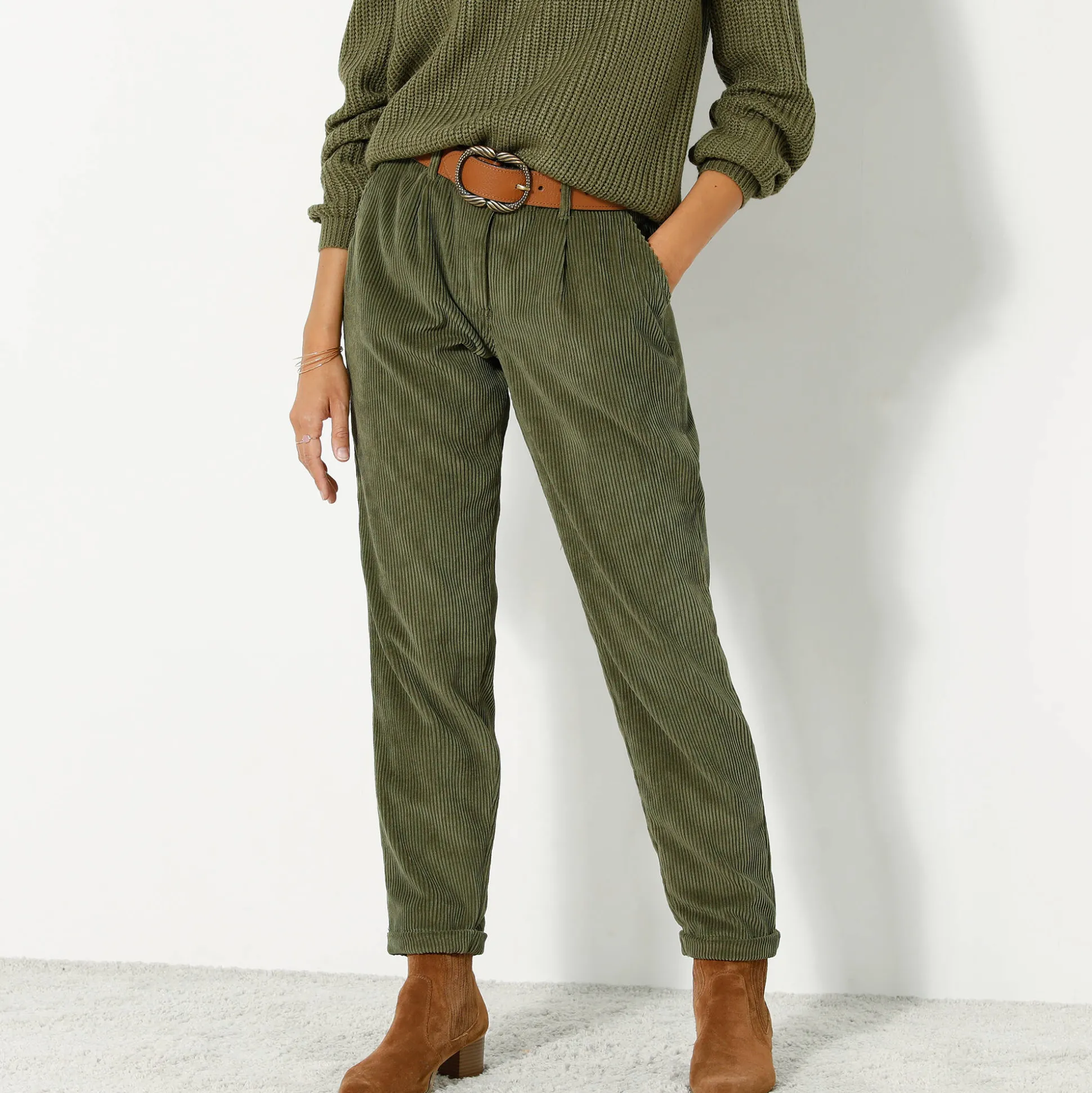 7/8-broek, velours