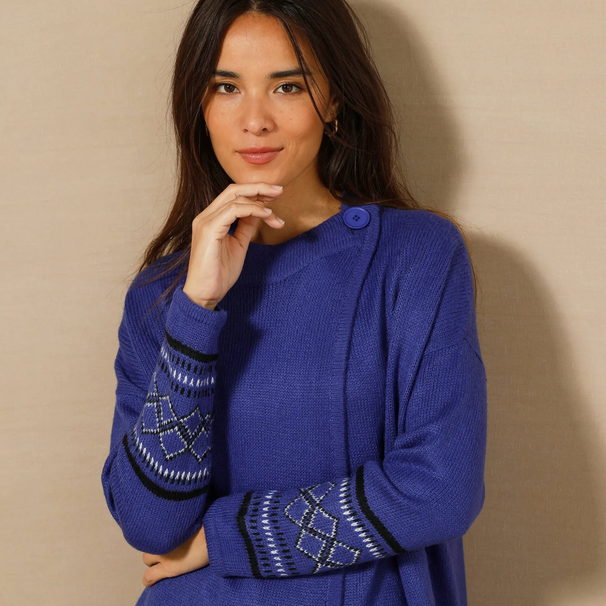 Capevest in jacquard, opstaande hals