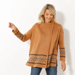 Capevest in jacquard, opstaande hals