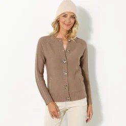 Cardigan in fantasietricot met knoopsluiting
