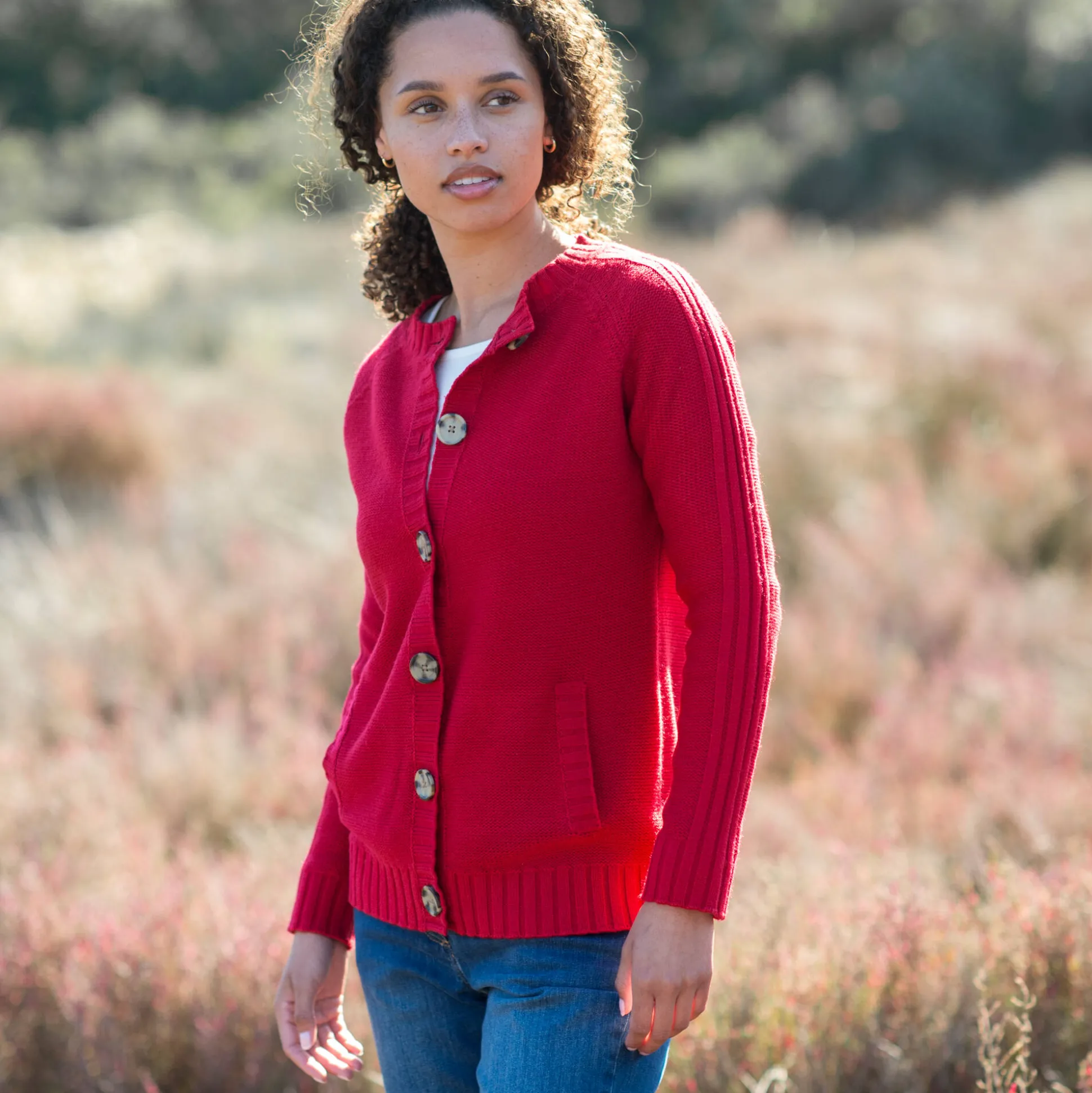 Cardigan in fantasietricot met knoopsluiting