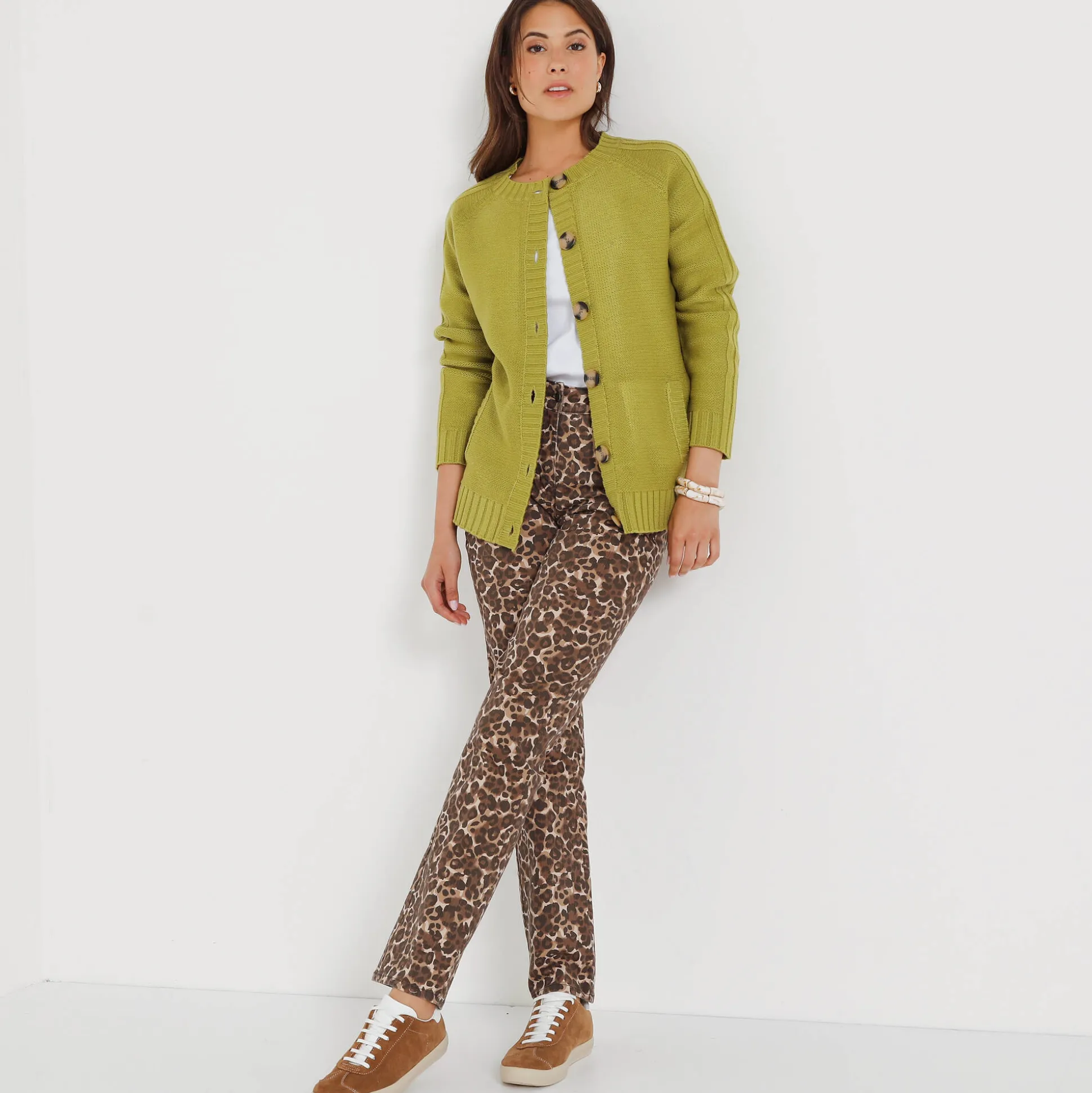 Cardigan in fantasietricot met knoopsluiting