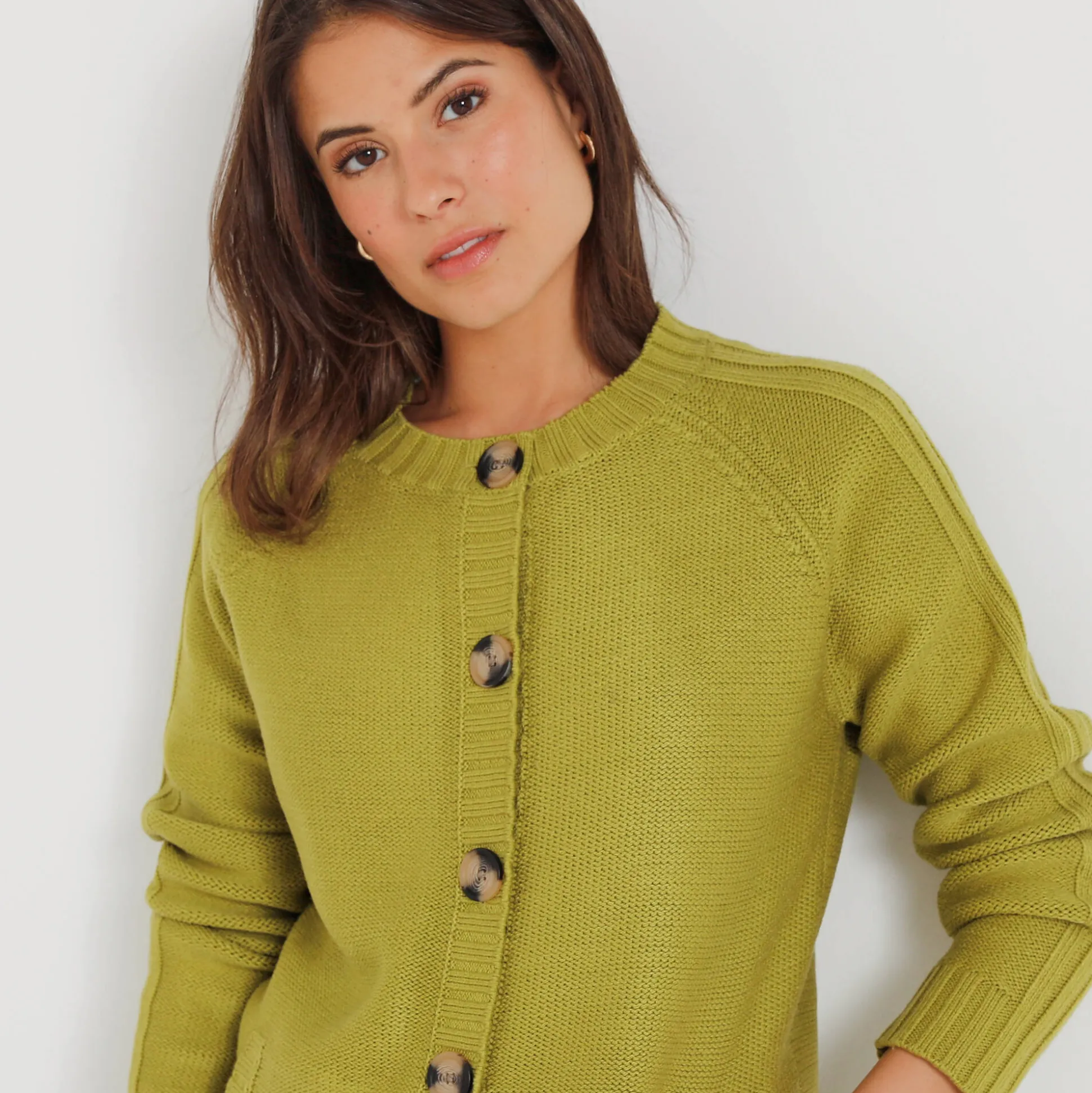 Cardigan in fantasietricot met knoopsluiting
