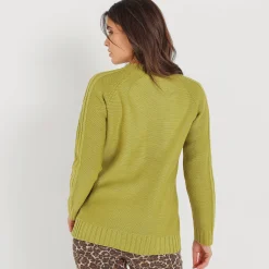 Cardigan in fantasietricot met knoopsluiting