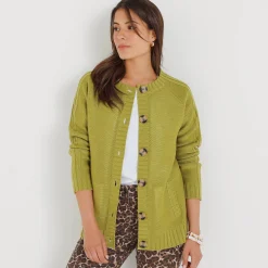 Cardigan in fantasietricot met knoopsluiting