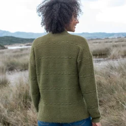 Cardigan in harig fantasietricot met knopen
