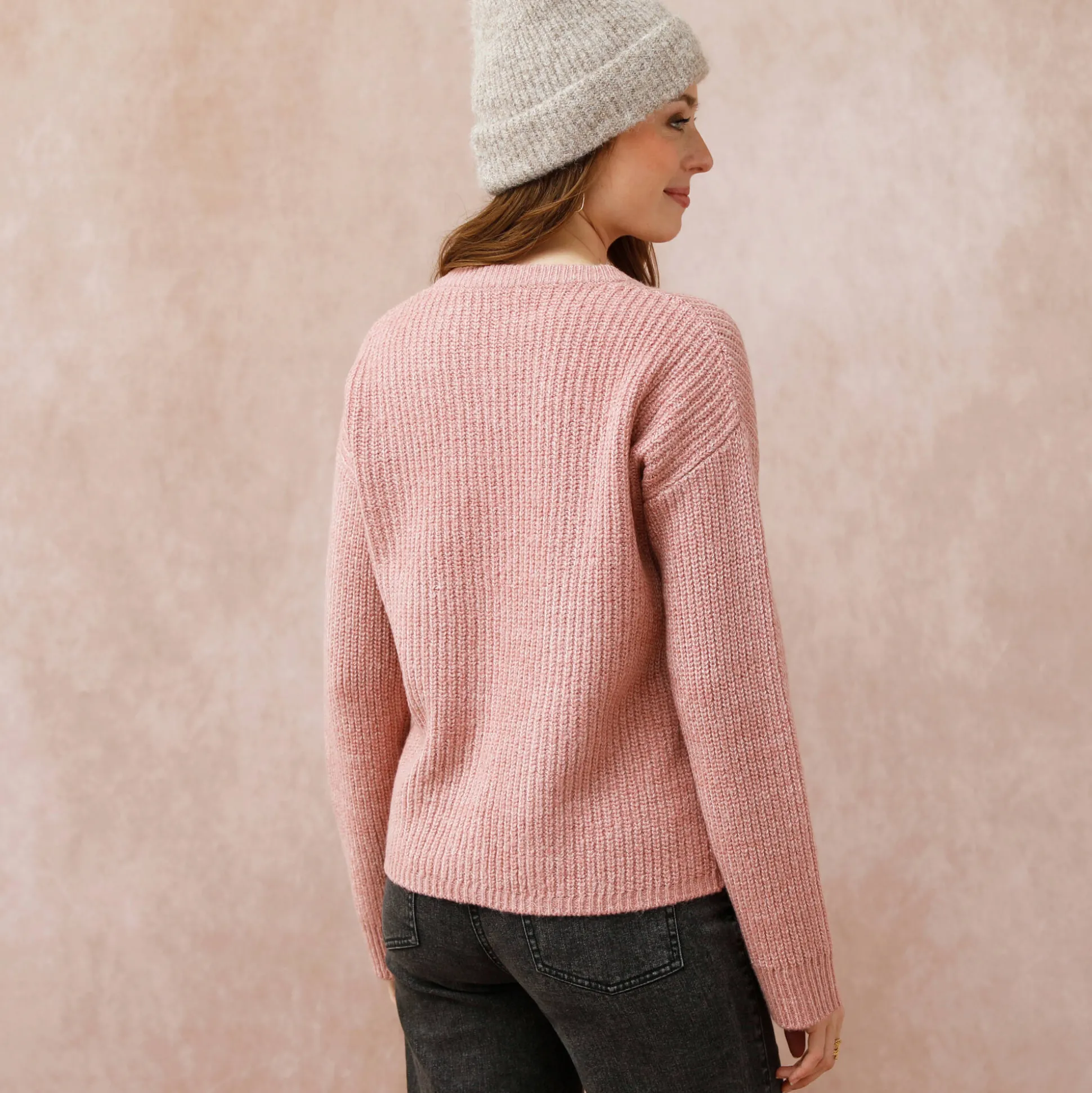 Cardigan in patenttricot met knoopsluiting en lange mouwen