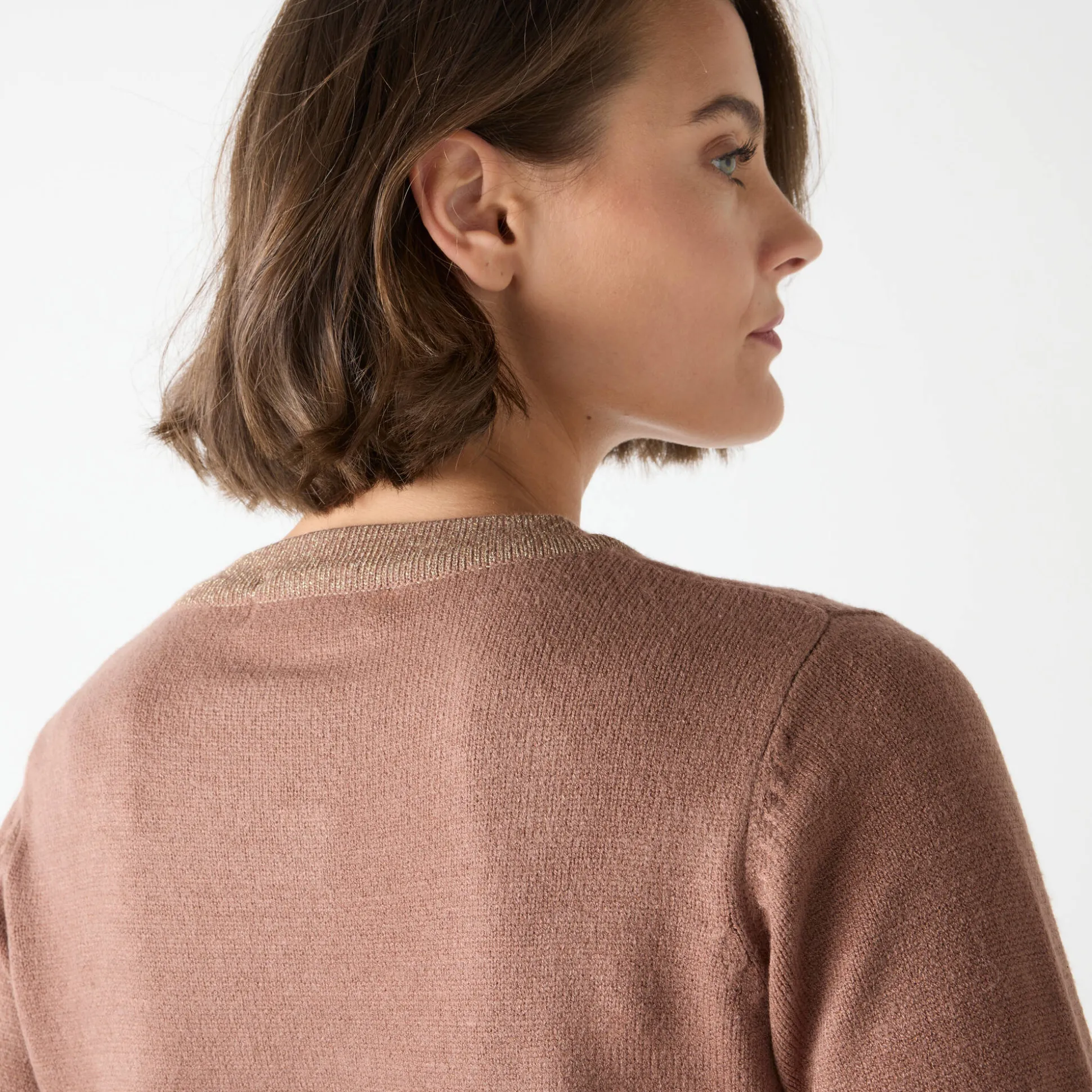Cardigan met goudkleurige knopen, glanzende details