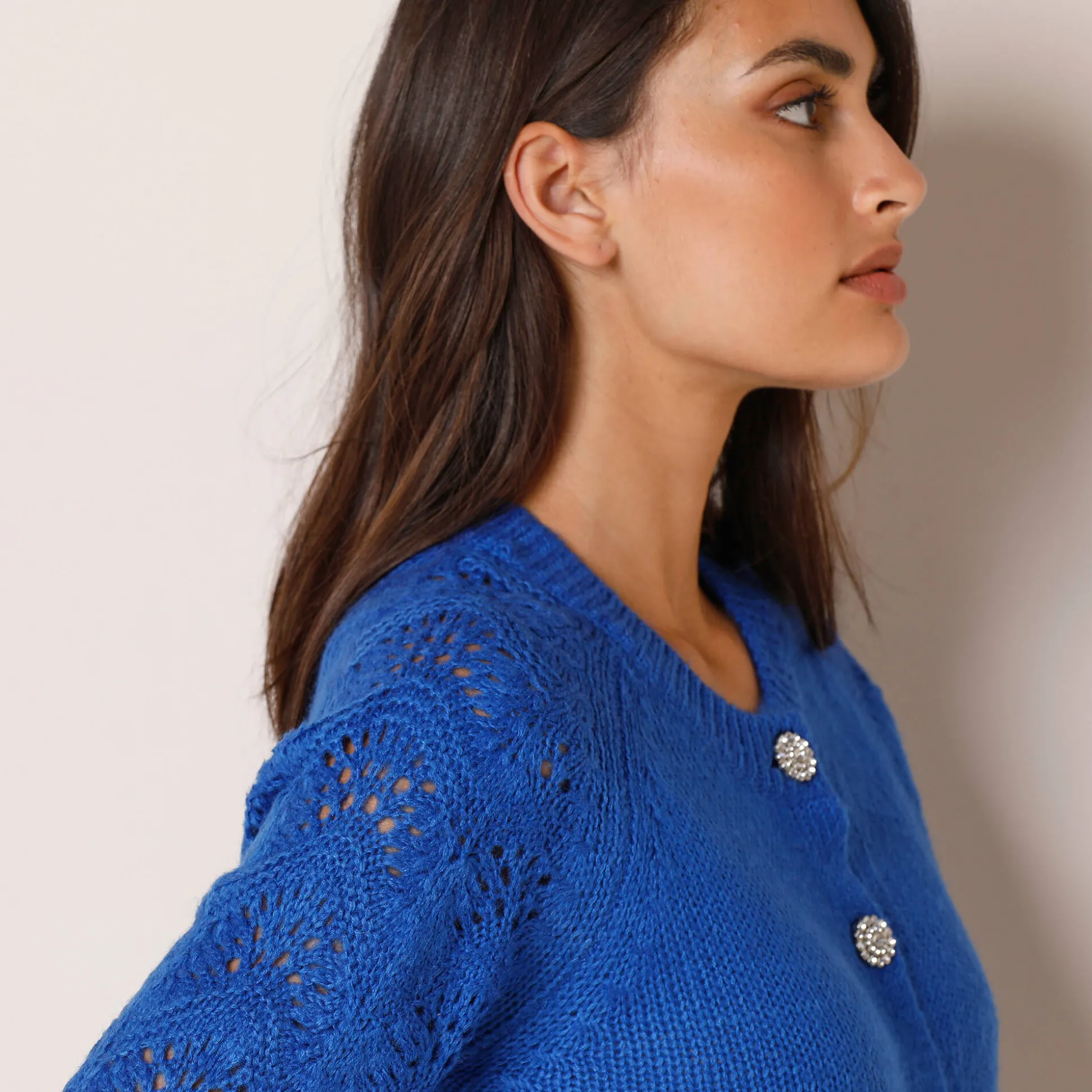 Cardigan met 'juweel' knopen