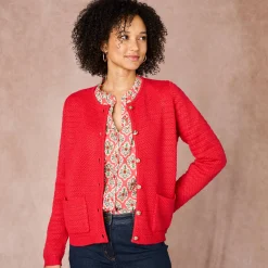 Cardigan met knoopsluiting en zakken, fantasietricot