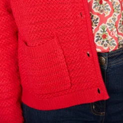 Cardigan met knoopsluiting en zakken, fantasietricot