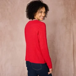 Cardigan met knoopsluiting en zakken, fantasietricot