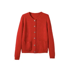 Cardigan met knoopsluiting en zakken, fantasietricot