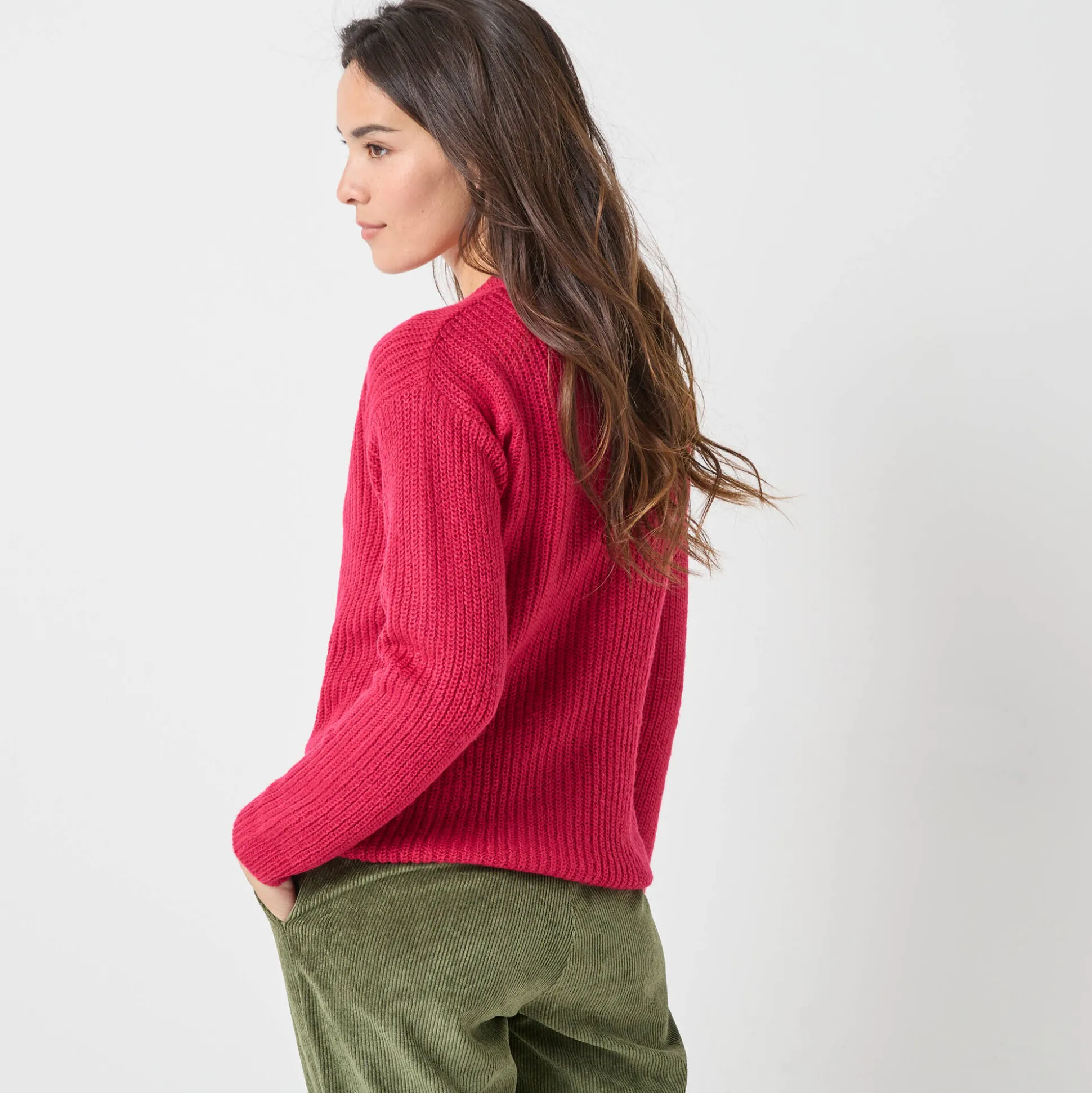 Cardigan met parelknopen en mohairtouch