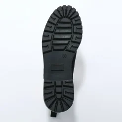 Chelsea boots in splitleer, dikke, geribbelde zool