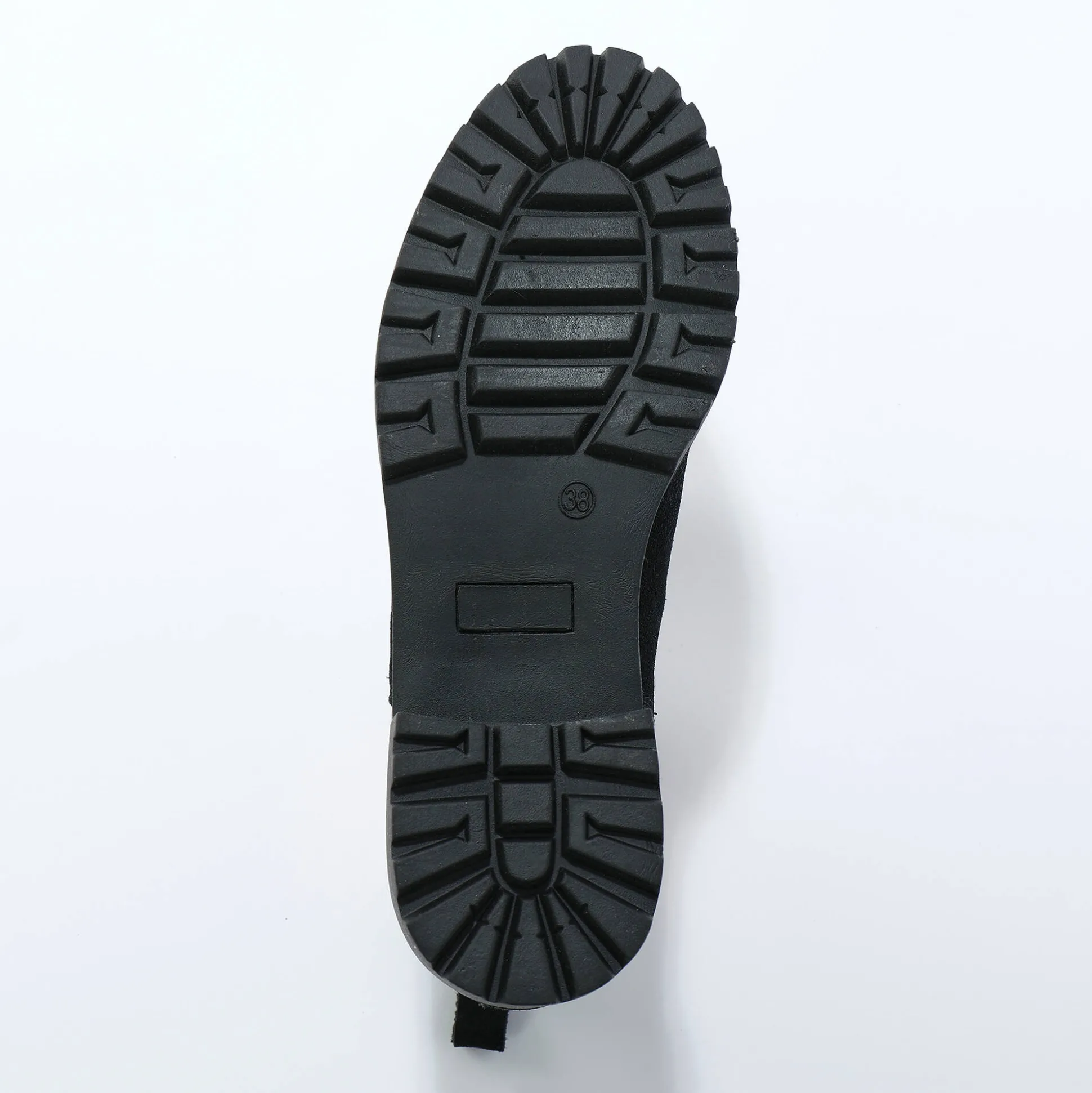Chelsea boots in splitleer, dikke, geribbelde zool