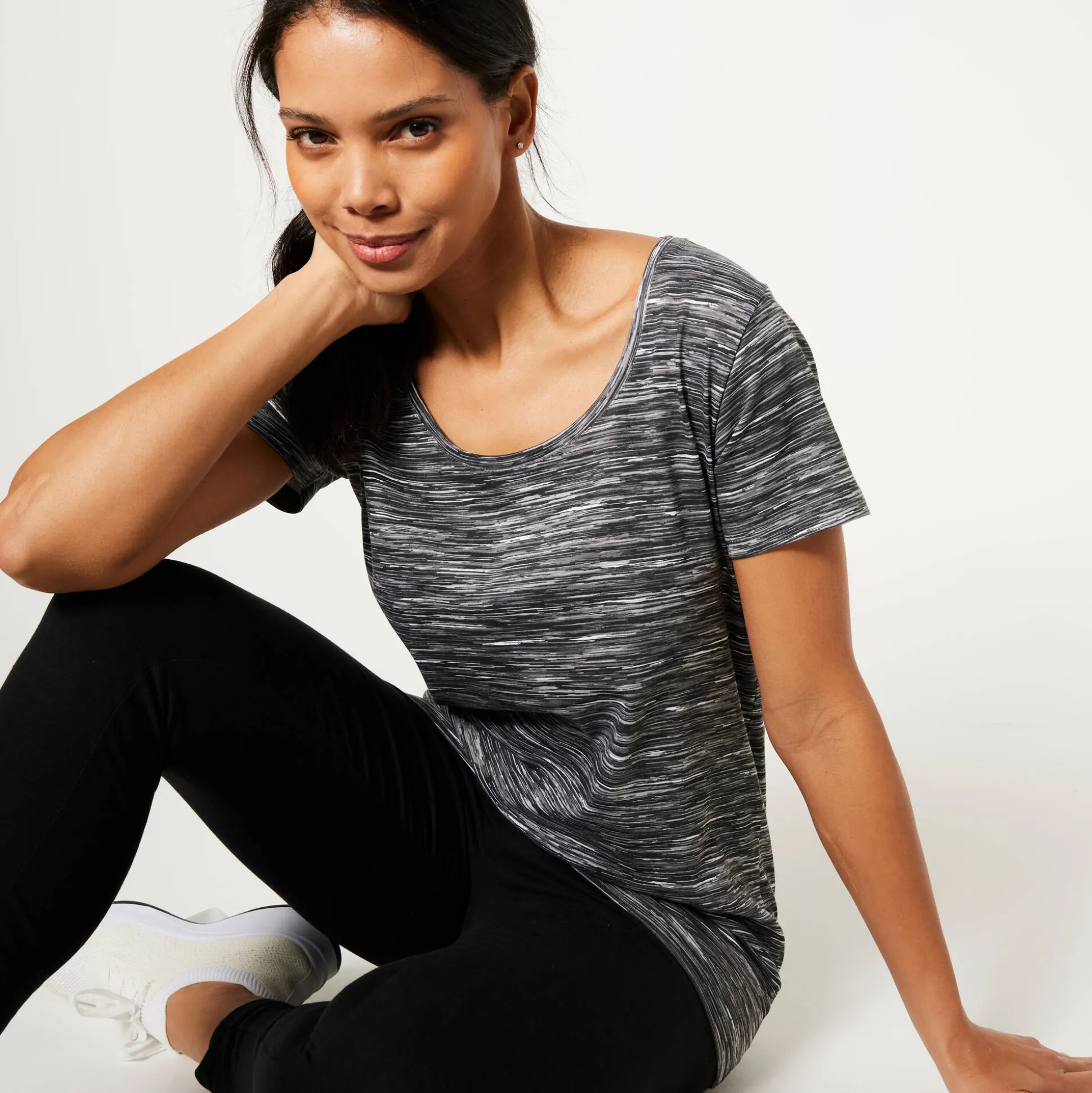 Chiné T-shirt met korte mouwen in biokatoen