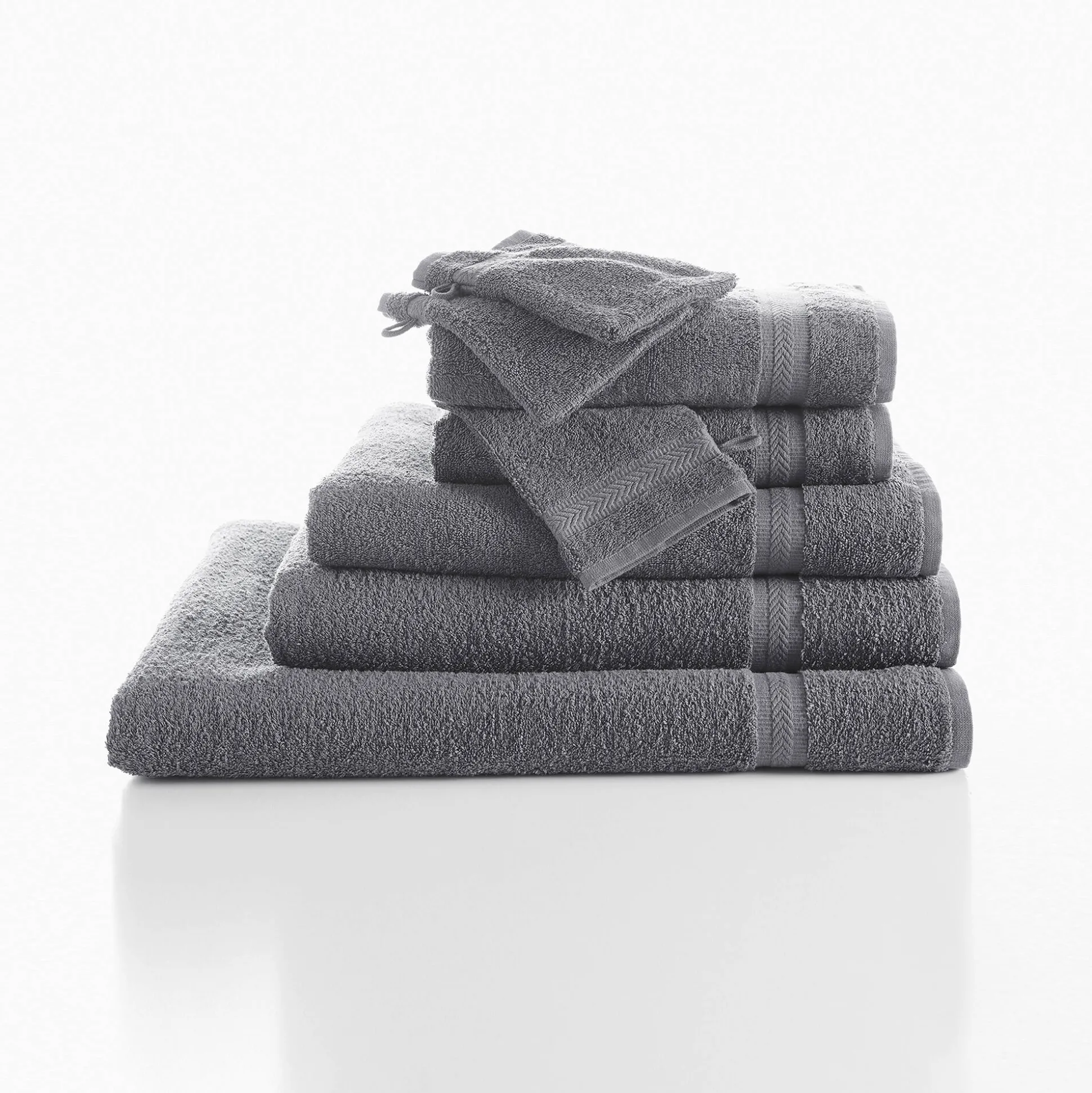 Collectie effen handdoeken 420 g/m2 met zacht comfort
