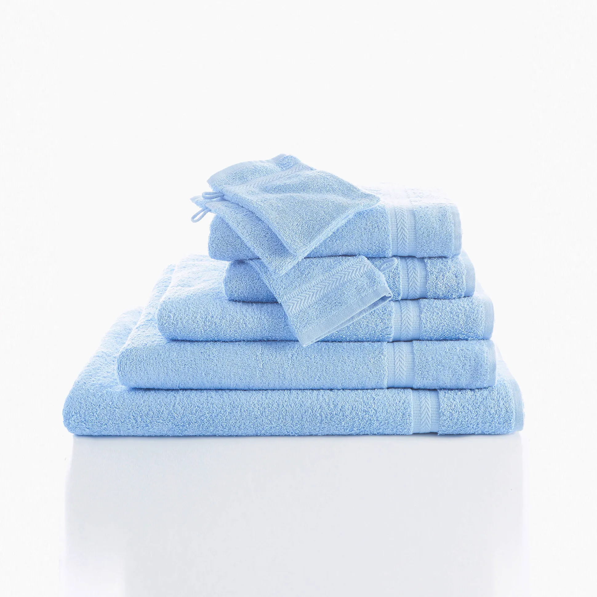 Collectie effen handdoeken 420 g/m2 met zacht comfort