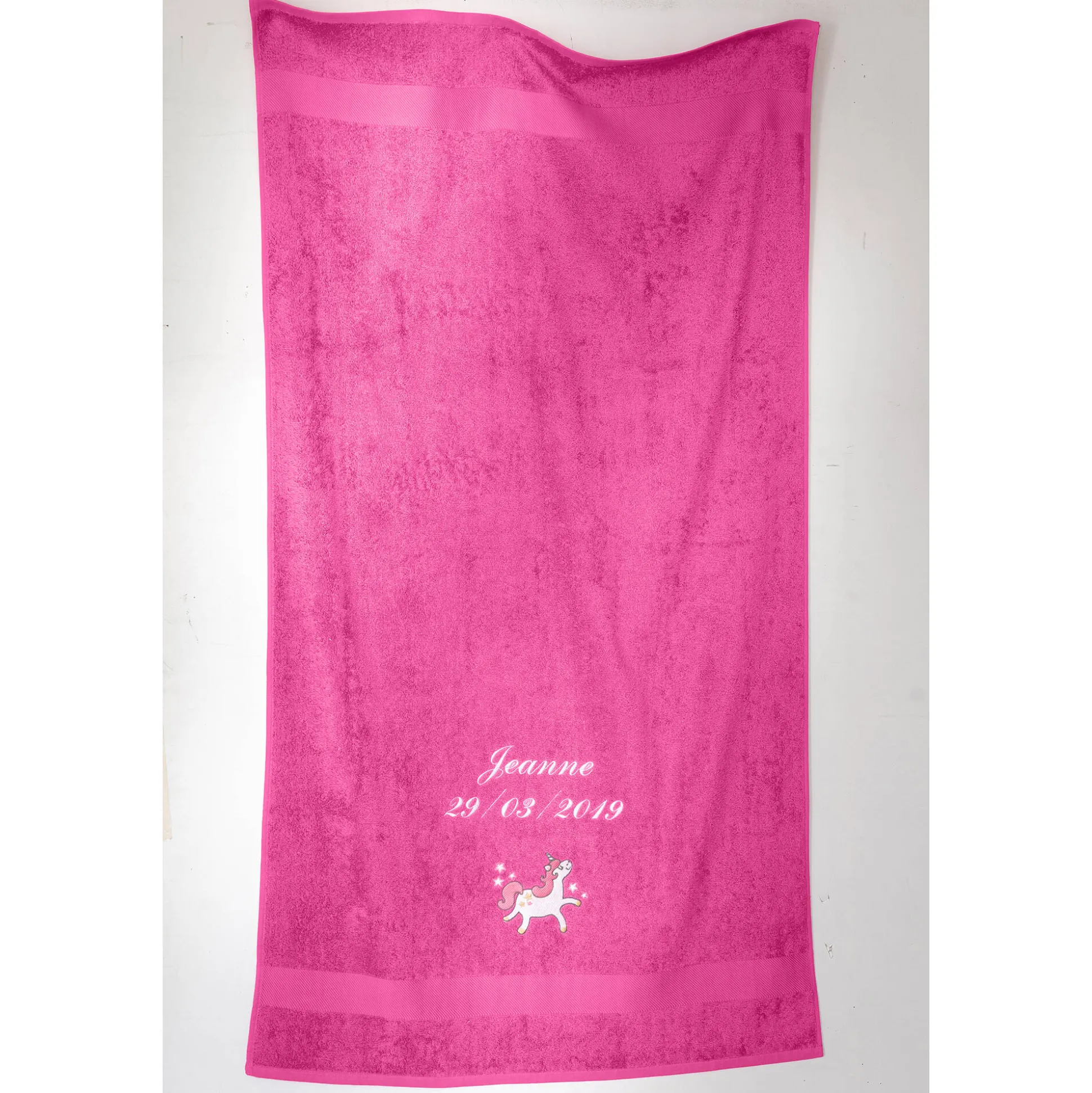 Collectie in badstof voor kids, geborduurde eenhoorn, gepersonaliseerd