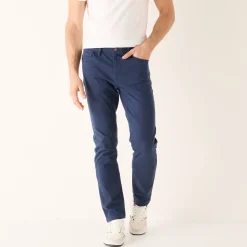 Comfortabele broek met 5 zakken en elastische tailleband, in gabardine - L30