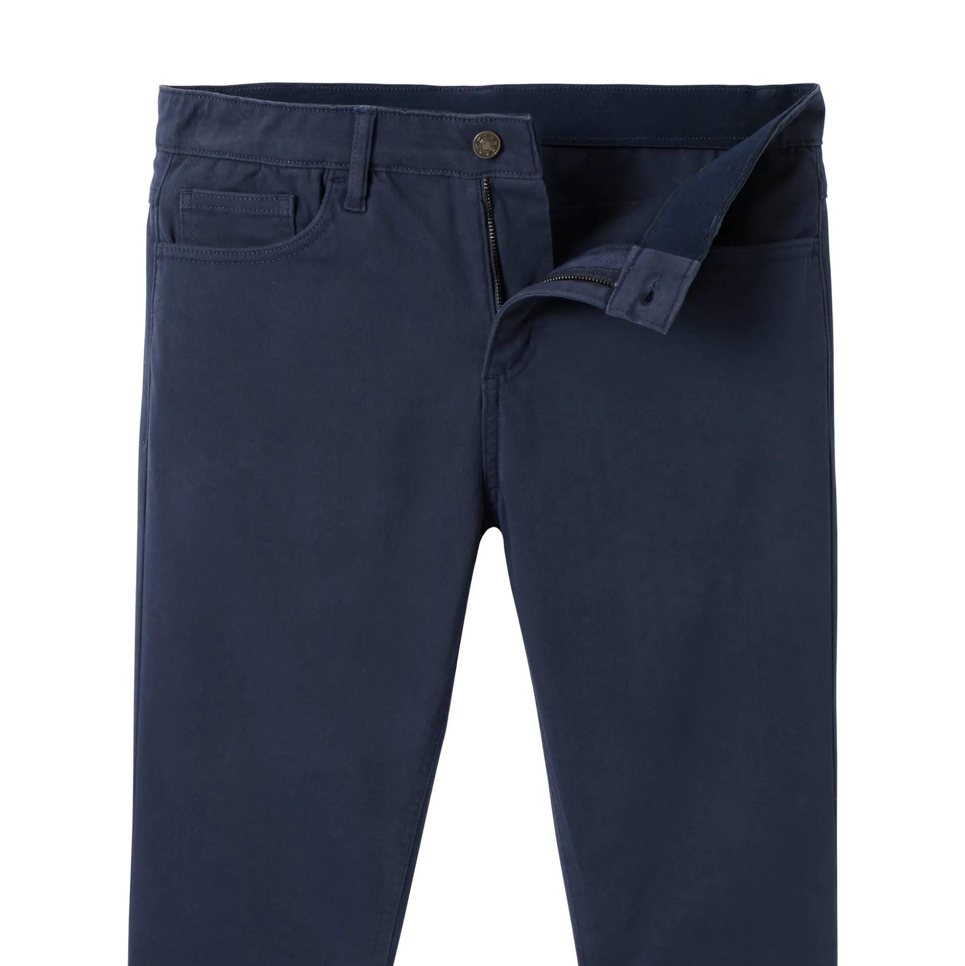 Comfortabele broek met 5 zakken en elastische tailleband, in gabardine - L30