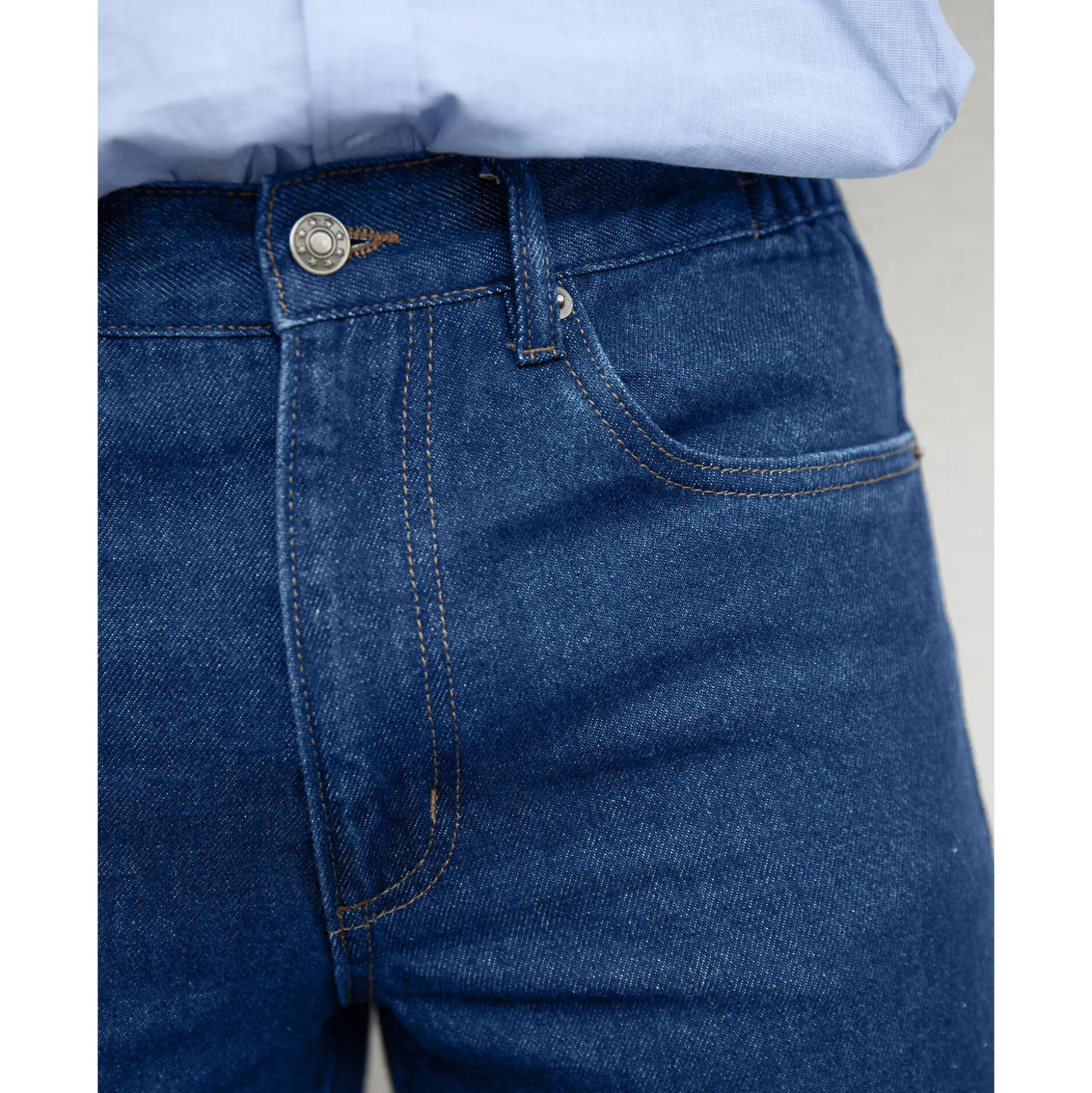 Comfortabele jeans met elastische tailleband - binnenpijplengte 82 cm