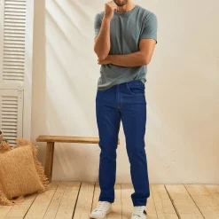 Comfortabele jeans met elastische tailleband - binnenpijplengte 82 cm