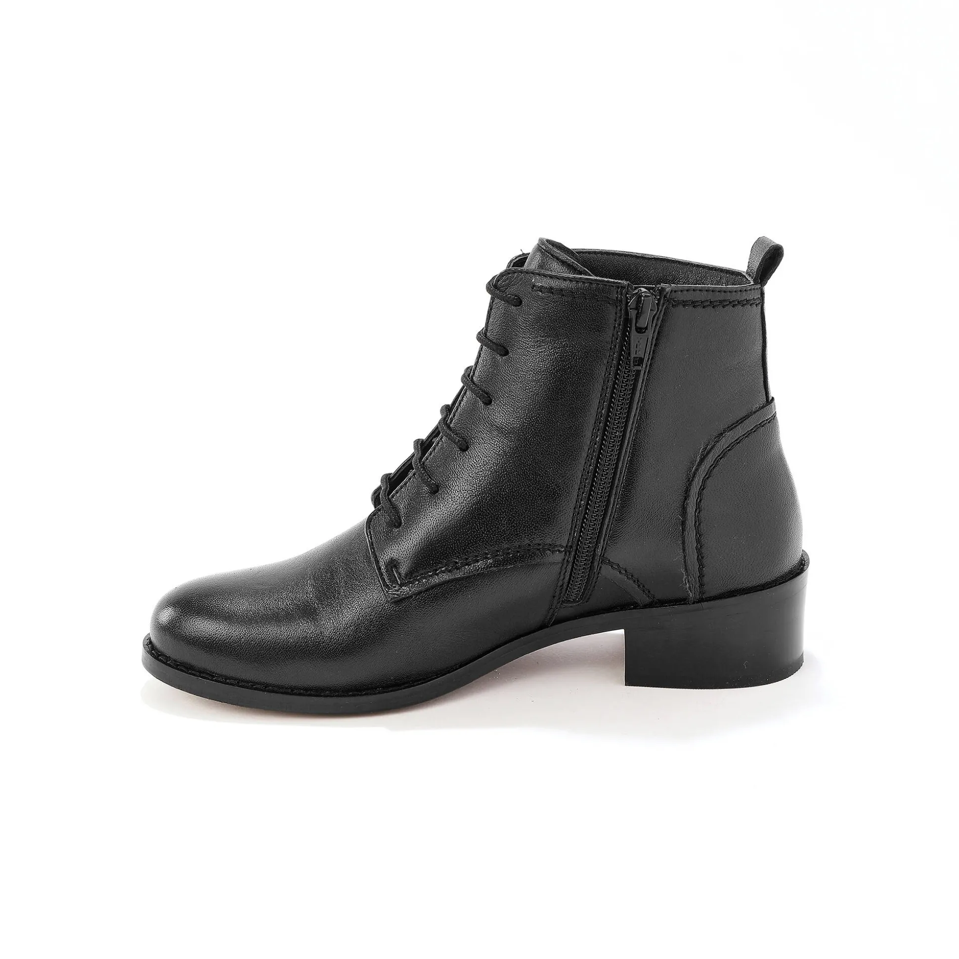 Comfortabele leren bottines met veters