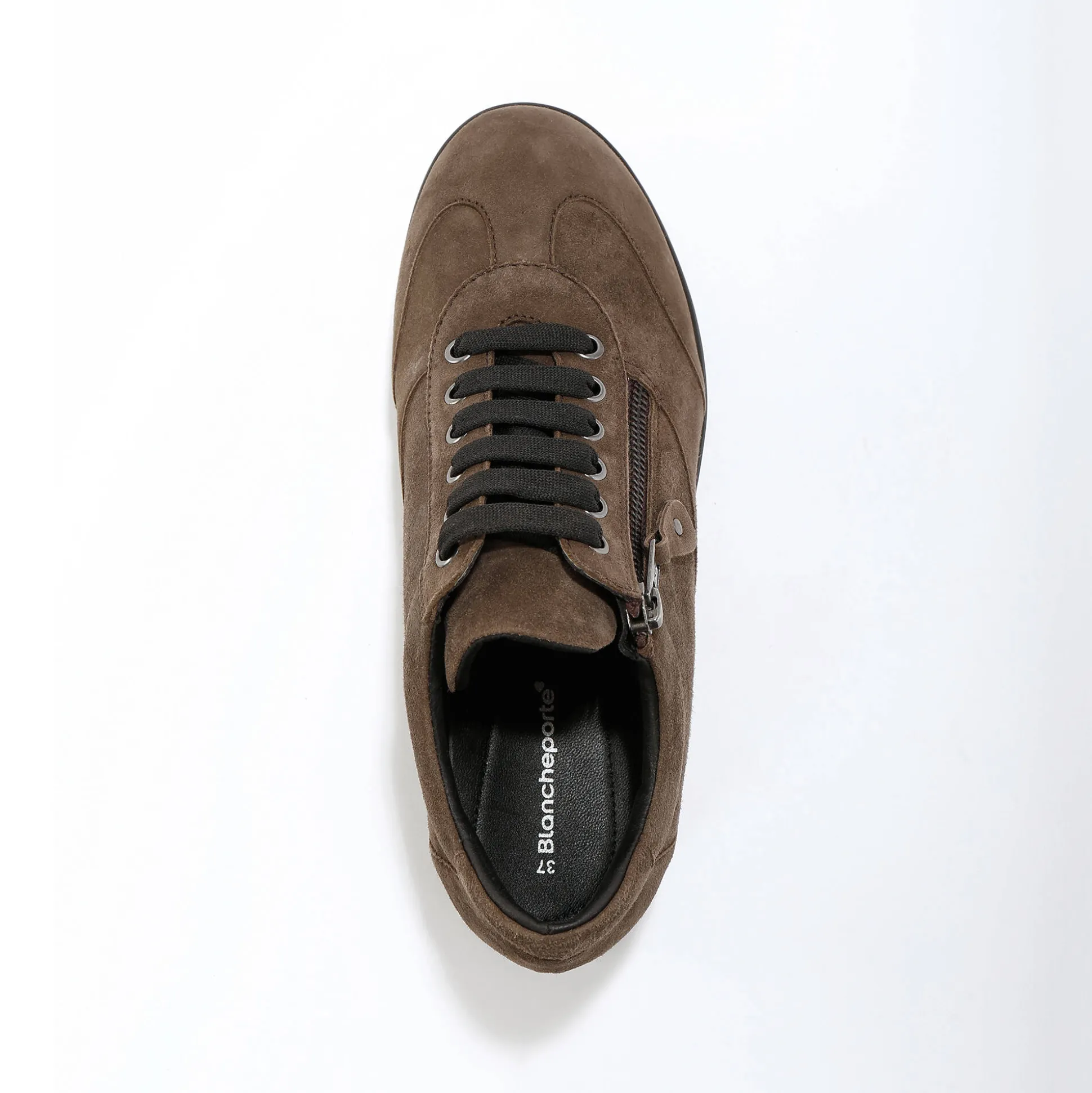 Comfortabele leren sneakers met sleehak, LWG gecertificeerd