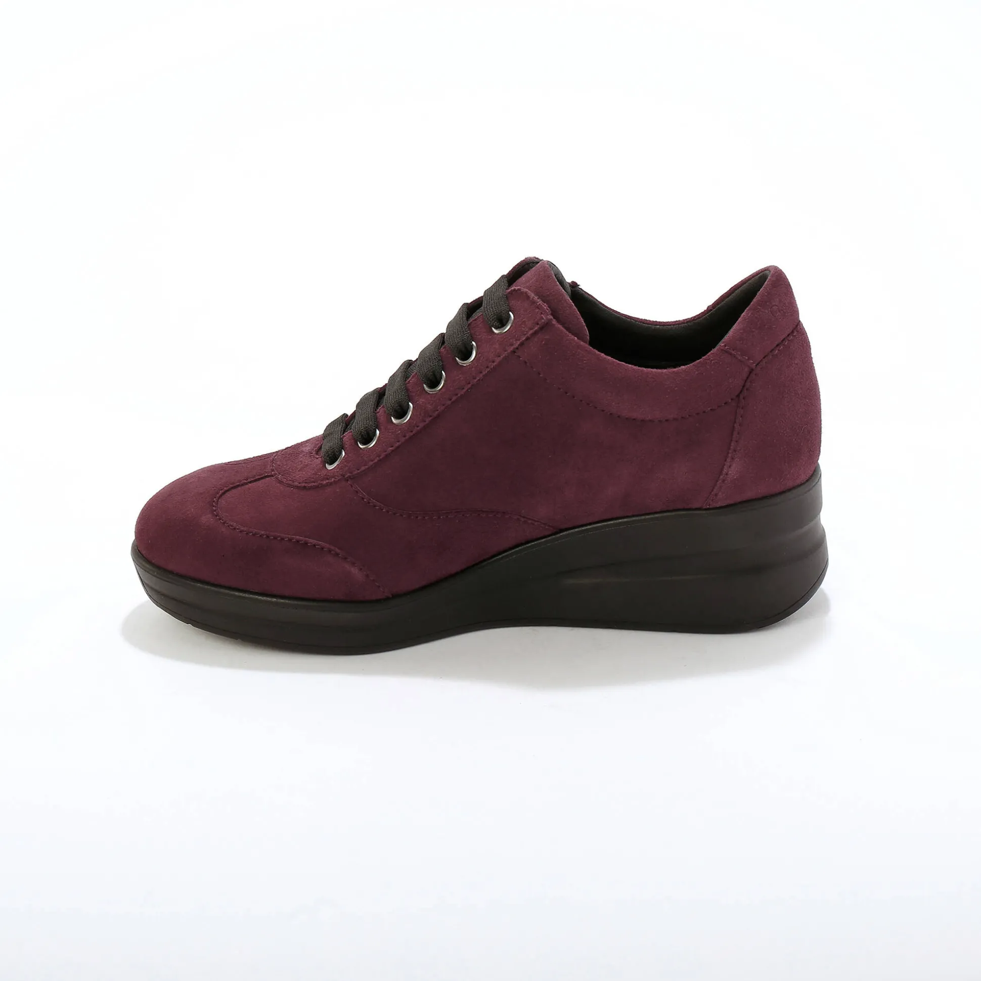 Comfortabele leren sneakers met sleehak, LWG gecertificeerd