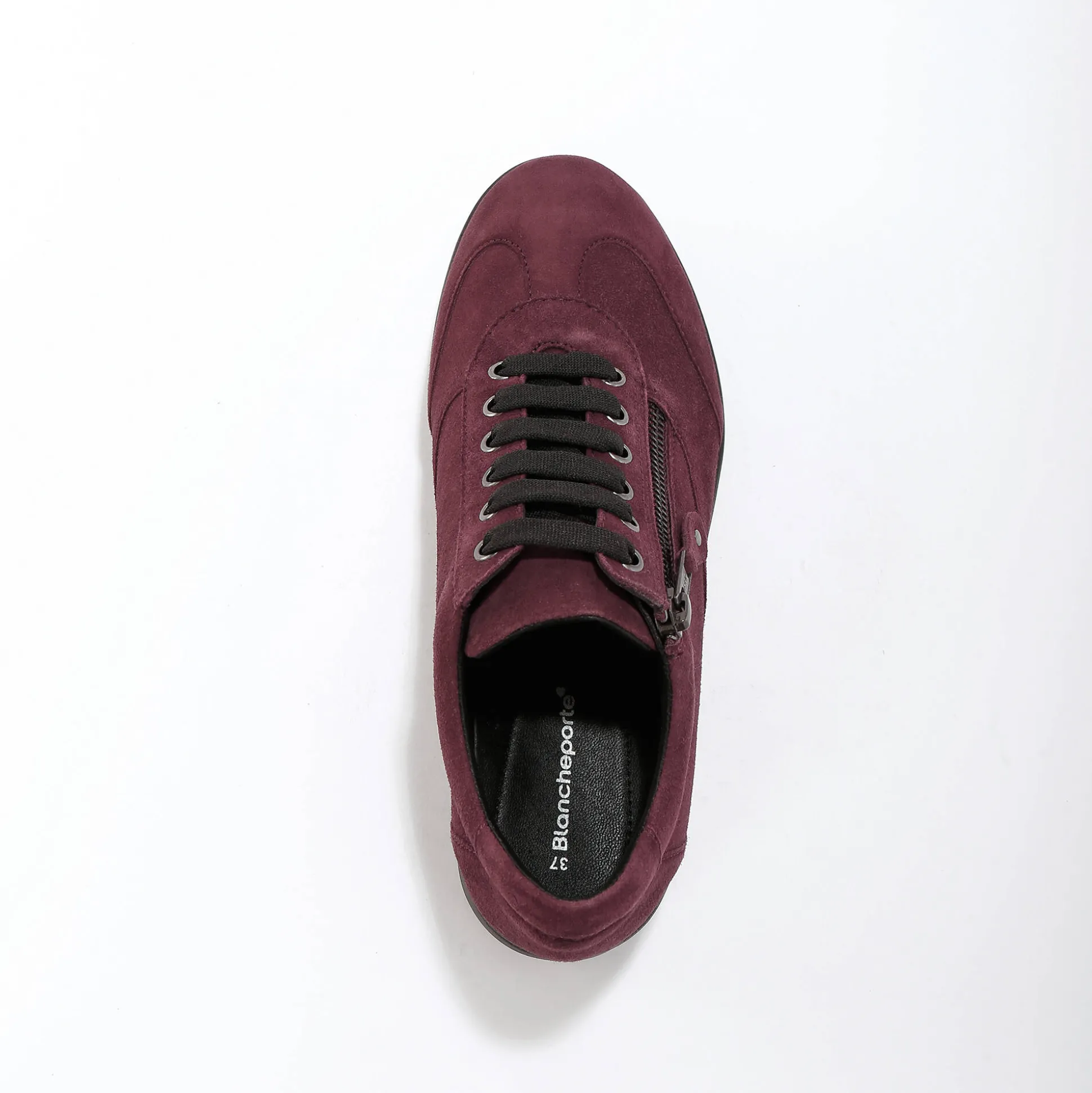 Comfortabele leren sneakers met sleehak, LWG gecertificeerd