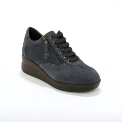 Comfortabele leren sneakers met sleehak, LWG gecertificeerd