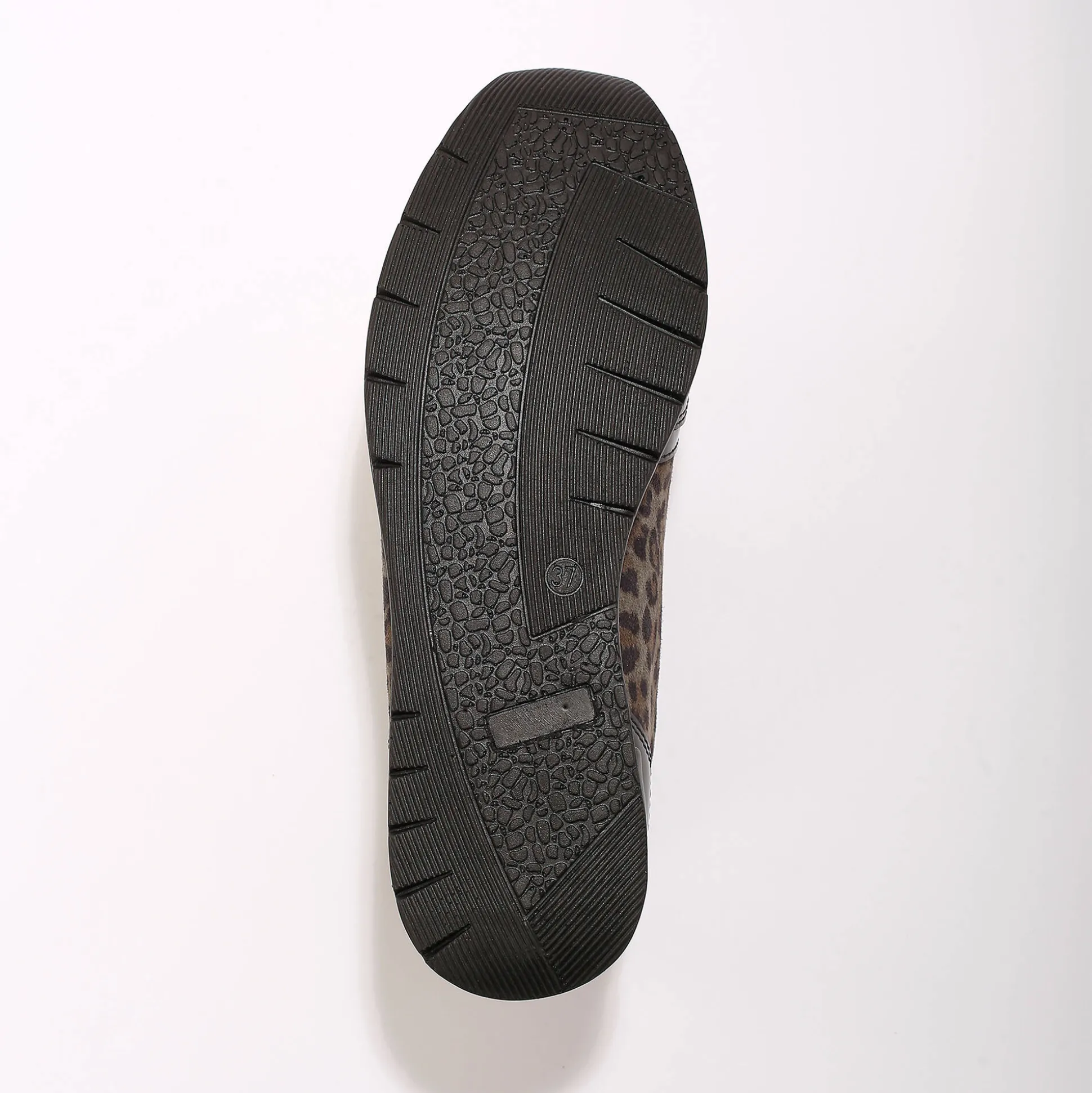 Comfortabele sneakers in gelakt leer, met sleehak, LWG gecertificeerd - vlekkenprint