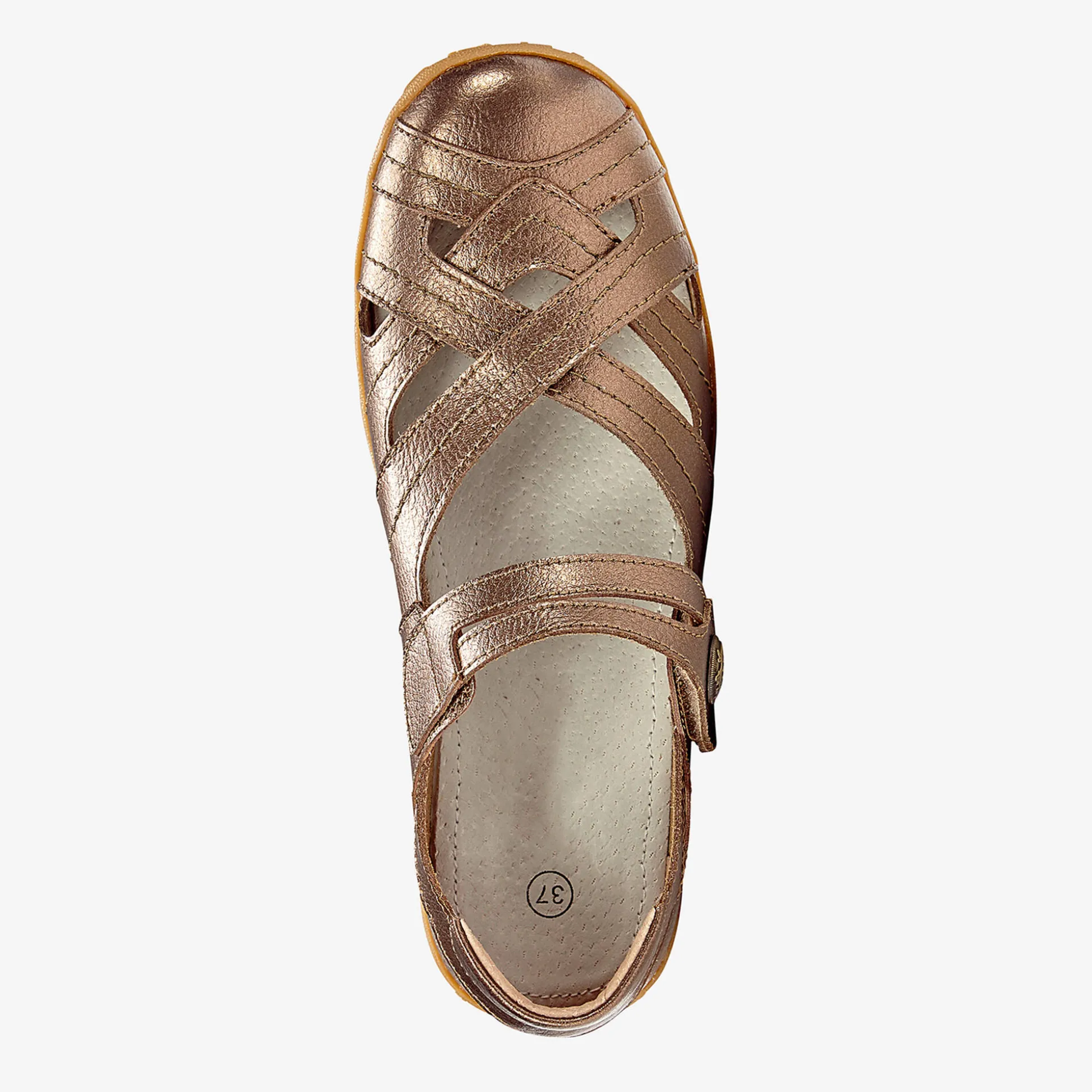 Comfortschoenen in ultrasoepel leer - bronskleur