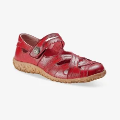 Comfortschoenen in ultrasoepel leer - rood