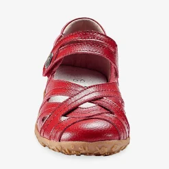 Comfortschoenen in ultrasoepel leer - rood