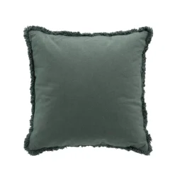Coussin uni met franjes