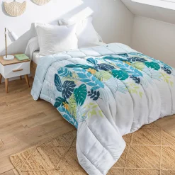 Dekbed in microvezel, plantenprint, 200 g/m2