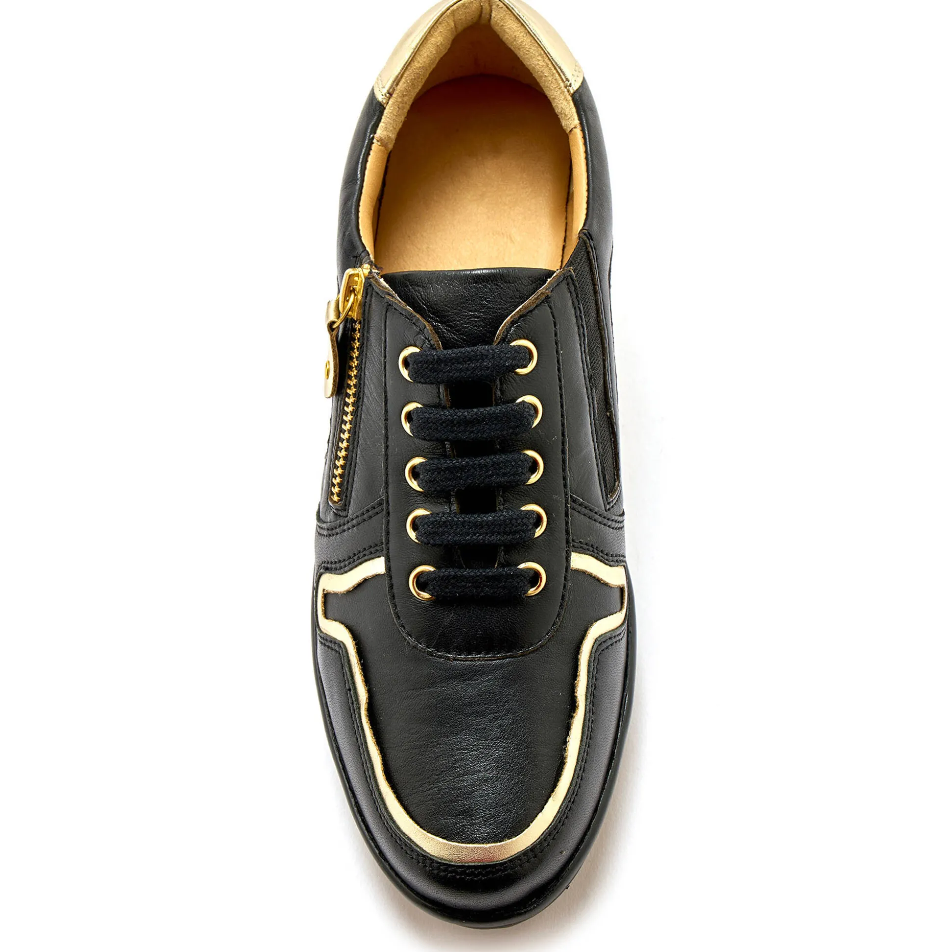 Derby's met comfortbreedte, in leer met metallic details