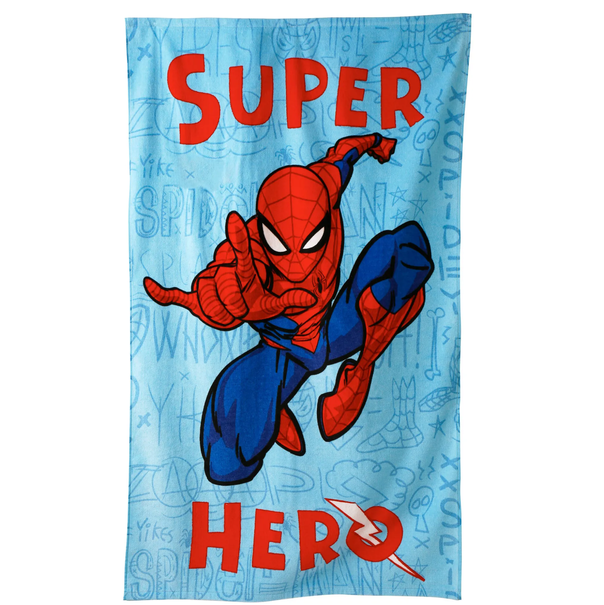 Drap de bain enfant Spiderman®, éponge et velours coton - 320g/m2