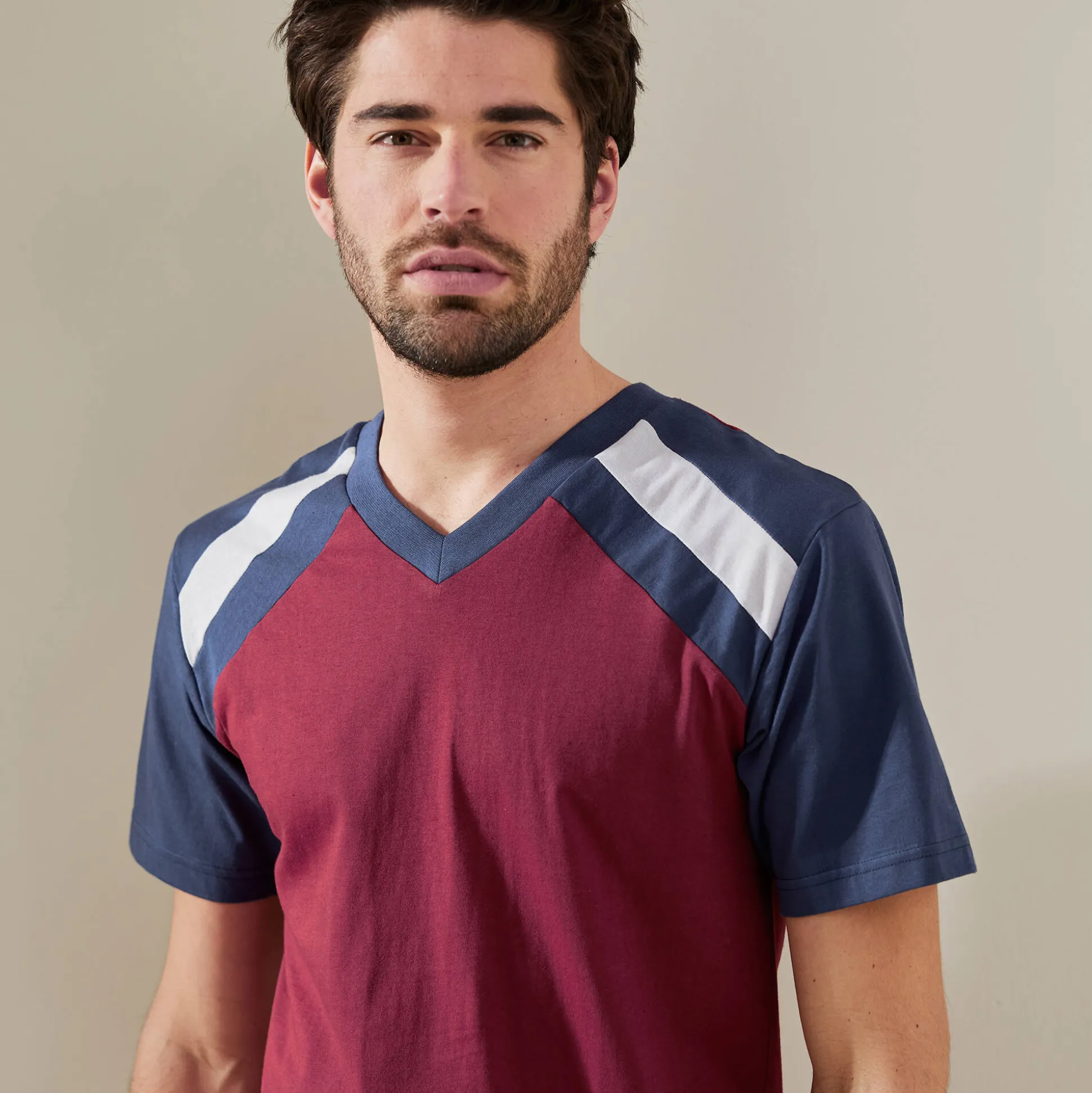Driekleurige shortama - set van 2