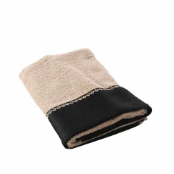 Effen badlinnen 450 g/m² met jacquard sierrand, zacht comfort