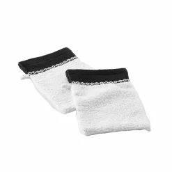 Effen badlinnen 450 g/m² met jacquard sierrand, zacht comfort