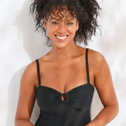 Effen badpak met bustier - verwijderbare bandjes