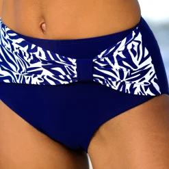 Effen bikinislip met hoge taille - gedrapeerd effect