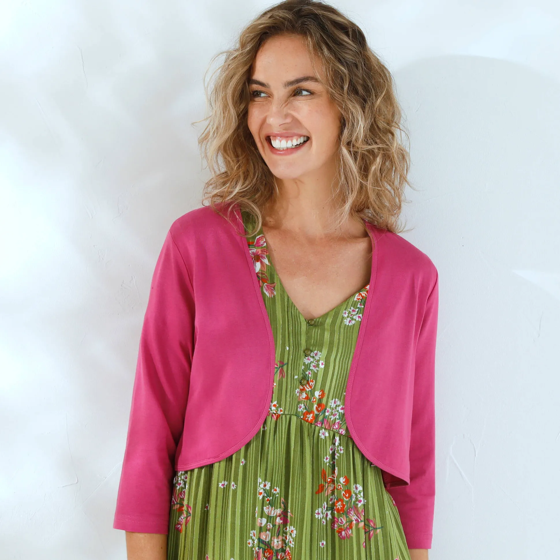 Effen bolero met 3/4-mouwen
