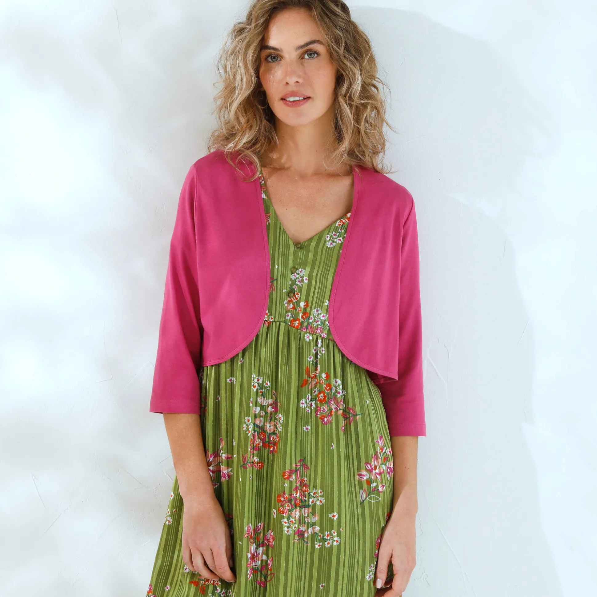 Effen bolero met 3/4-mouwen
